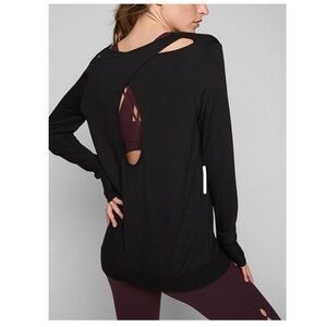 Athleta Coaster Go-To Sweatshirt Black Longsleeve